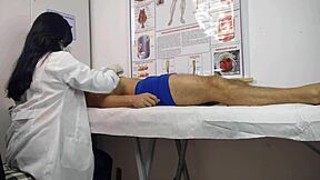 Big cock rises hard in front of curvy brazilian nurse at hospital with tight pussy patient