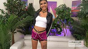 Skinny Young 18+ Latina Reina Hart Gets Fucked in Wet Sloppy Pussy with Deepthroat Blowjob