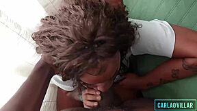 hey check out this brazilian brunette couple with her riding big cock on all fours