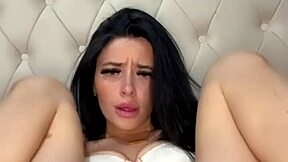 horny british slut starts playing with herself on webcam. she uses toys for intense squirting orgasm in college dorm.