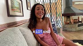 Think this hot brunette Latina with natural boobs can handle extreme rimjob and blowjob action?