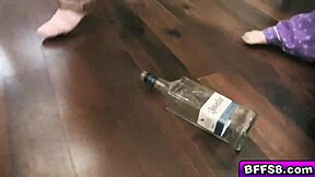 These horny hottie babes, all petite brunettes, reveal their pink juicy pussies for some intense lesbian fucking.