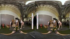 Can sexy babes Kyler Quinn and Paige Owens really tag team that gym stud?