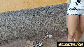 why not fuck that curvy novinha hard in the bushes with big cock pounding?