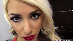 amateur teen dives into anal fun, staring at her suspended step sis curiously.