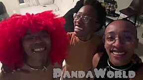 omg these ebony sluts in mfff human centipede ass eating bbc blowjob 😈🍑