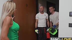 milf shalina devine gets hardcore blowjob action from max dior and luca ferrero