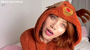 marina, why are you cosplaying as a deer and shoving that huge dildo deep into your pussy?