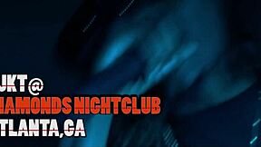 ebony teen in big ass lingerie does striptease at night club party then swallows interracial facial after anal with monster cock