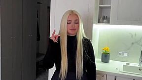 The young 18+ landlady in stockings hasn't had sex for ages. I end up fucking her instead of paying rent.