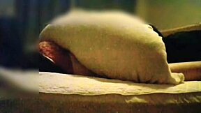 Sexy wife in red lingerie tempts for secret sex with cowgirl riding and handjob close up