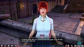 Double homework time with cute Johanna on a date! She's this petite redhead babe ready for roleplay game fun!