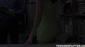 Hey Young Brunette Teen Pornstar Shoplifter Violet Rain, You're Caught And Need Sex With Security Guard For Punishment