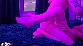 i love when slutty bitch in stockings rides my big cock missionary at party. college teen screams dirty talk and swears during russian homemade quickie fuck.