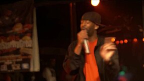 ebony teen in big ass lingerie does striptease at night club party then swallows interracial facial after anal with monster cock