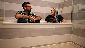 livie shares nerdy backstage stories from the bath during her piercing and tattoo interview with frankie jax at the party