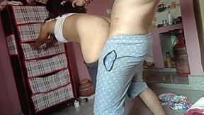 Fucked by gym trainer in tight shorts during workout