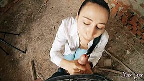 I can't believe this long haired teen 18+ facefucked me in that abandoned building