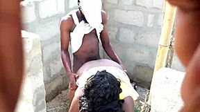 ebony chubby woman insisted to get fucked under the tank stand