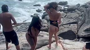 Hey, check out this wild nudist beach party with hot Brazilian babes getting explicit!