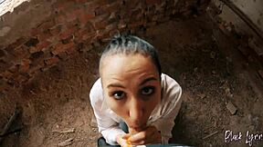 I can't believe this long haired teen 18+ facefucked me in that abandoned building