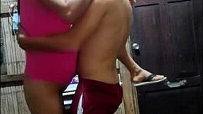 slutty stepmother teases and fucks hard while husband works away