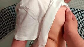 Caught My Stepdad In Shower! Blonde Teen Sucks And Gets Creampie In Ass!