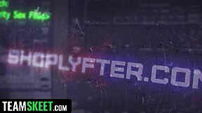 In a tense shoplifting incident, the cute Mormon girl with glasses faces consequences. The officer gives her rough doggystyle and facial.