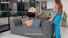 why does this young blonde neighbor swallow cum while i fuck her big ass rough, ignoring cuckold husband?