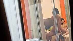 Mexican Nurse Miranda Rides Her Lover Passionately Without Closing the Window.