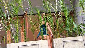 Oh yeah, stepmom totally gets how to handle stepson and his girlfriend by sharing that big ass pool fun