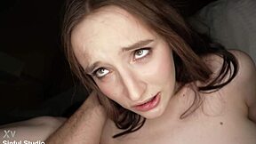 young slutty erica mori takes huge dick in ass for anal gape. she rides cowgirl and gets cum in mouth