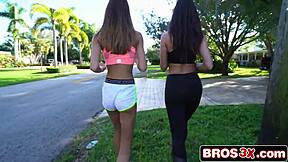 Kinky guy caught daughters friend in the shower and couldnt resist her fit body so he joined her for some fun under the water.