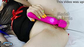 Maid in cosplay uniform preps her anal hole with buttplug before husband returns from work