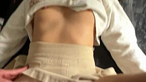 Spanish teacher with big cock fucks petite brunette teen on classroom desk in pov