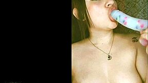 hey, check this sexy curvy girl showing her natural tits and wet pussy while masturbating with dildo solo 😍