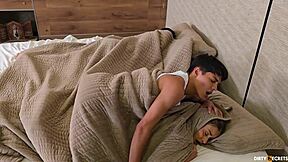 I fuck my girlfriend's stepmom, she catches us, and convinces us for a threesome 😏