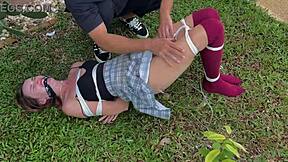 Caressing outdoor dirty socks