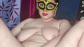 uh i'm this curvy blonde bhabhi with big natural tits and hairy pussy masturbating solo with a dildo moaning loud till i cum wet