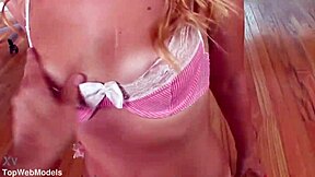 Ally Winters Cute 19 YO Blonde POV Huge Cock Blowjob and Cum Swallow Action!