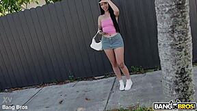 Whoa, check out this brunette teen riding big interracial cock on the anal bus with deepthroat and facial cumshot!