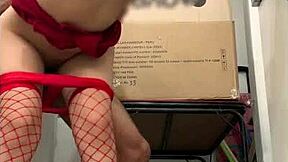 This cute Mexican teen model sneaks into the bathroom to fuck her boss under the miniskirt