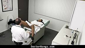 Patient gets intimate physical exam from doctor with bent over doggystyle and orgasm!