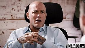 Big cock daddy rails hairy milf secretary doggystyle in office while stepson watches and shares