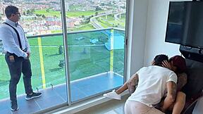 Cheating Bitch Fucks Lover While Boyfriend Watches