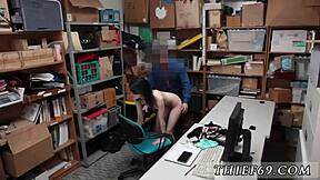 Female fake taxi cop catches emo teen suspect in car. Police bust her with hardcore uniform action.