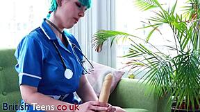 Blue Haired Alternative Nurse Takes Care Of Your Cock In Appointment With Blowjob And Femdom In Hospital Uniform
