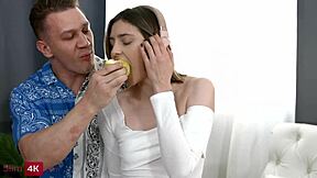 Tattooed brunette babe bends over for deep assfucking and creampie!