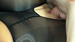 Gorgeous Teen Mia Piper Wears Glossy Black Crotchless Pantyhose While Getting Fucked By Ken In Bedroom