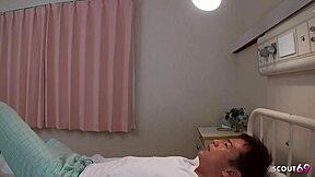 slim small 18+ tits japanese teen 18+ nurse seduces to fuck by old ugly patient at hospital in uncensored jav porn. bent over in costumes for cowgirl and doggystyle creampie action